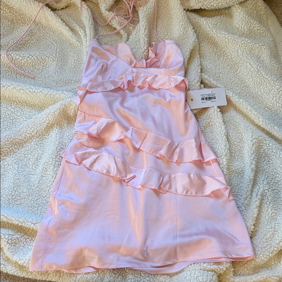 Beginnings Pink Ruffled Mini Dress - Picture 2 of 4